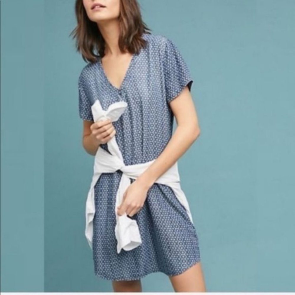 Anthropologie Cloth & Stone Justine Chambray Shift Dress
